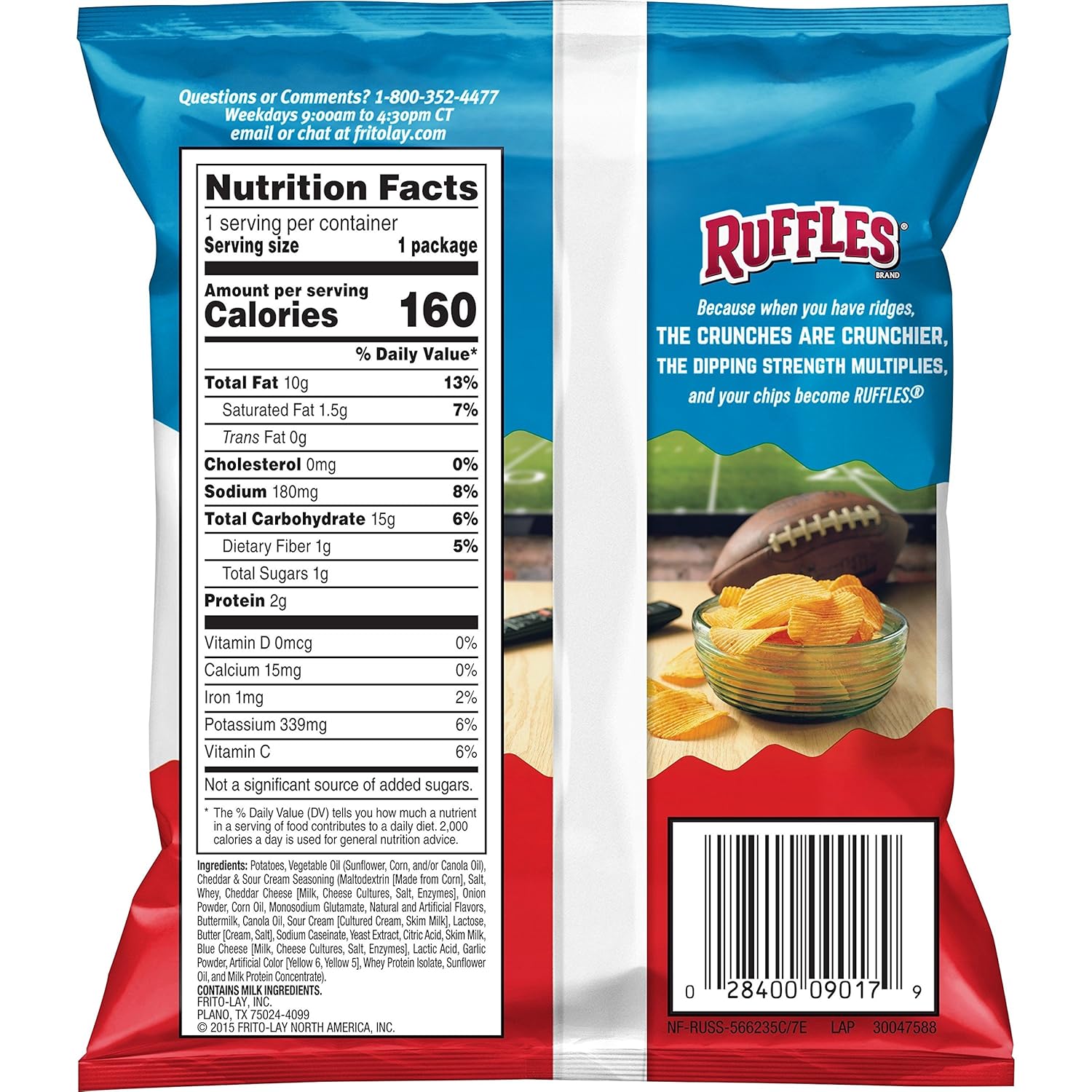 thick ridged potato chip cut designed for dip durability