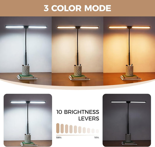 three color temperatures (2700k warm, 4500k warm white, 6500k cool) with 10 dimming levels