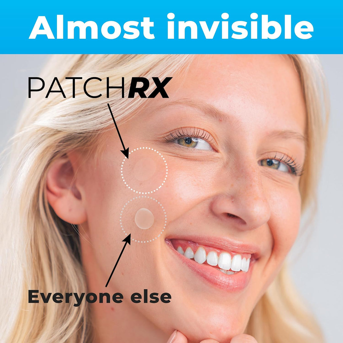three dot sizes (small, medium, large) for face and body application