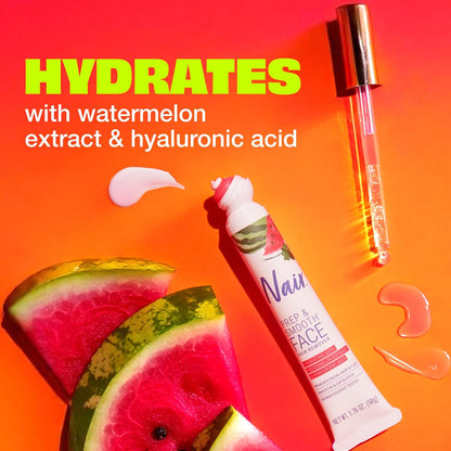 three-in-one performance: removes hair, exfoliates, and smooths skin