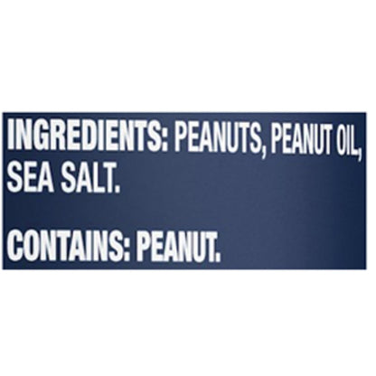 three-ingredient formula: peanuts, peanut oil, sea salt