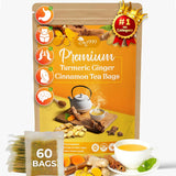 TOG999 Turmeric Ginger Cinnamon Tea Bags – Nightly Wind-Down Herbal Ritual for Calm Digestion and Better Sleep