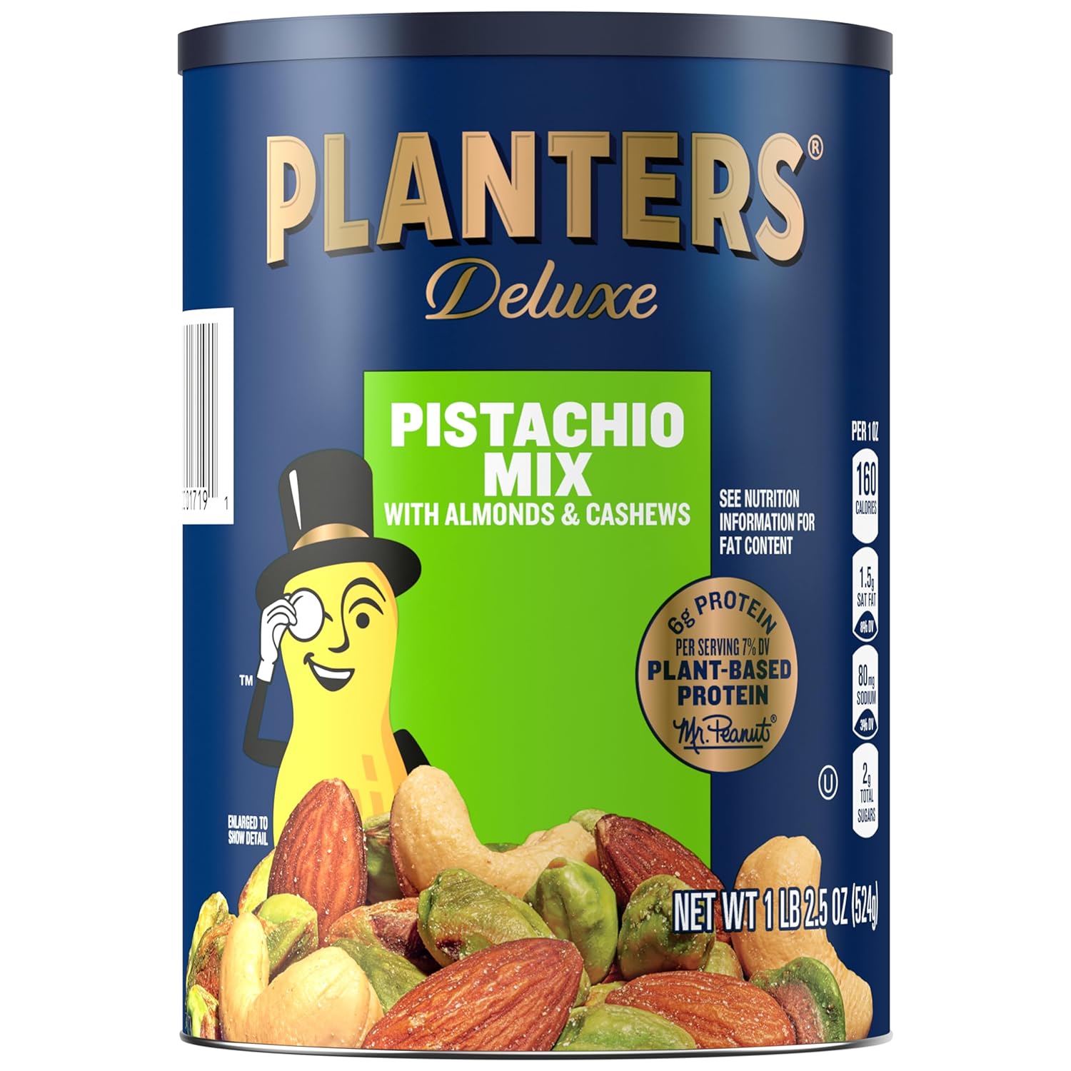 three-nut blend of no-shell pistachios, almonds, and cashews