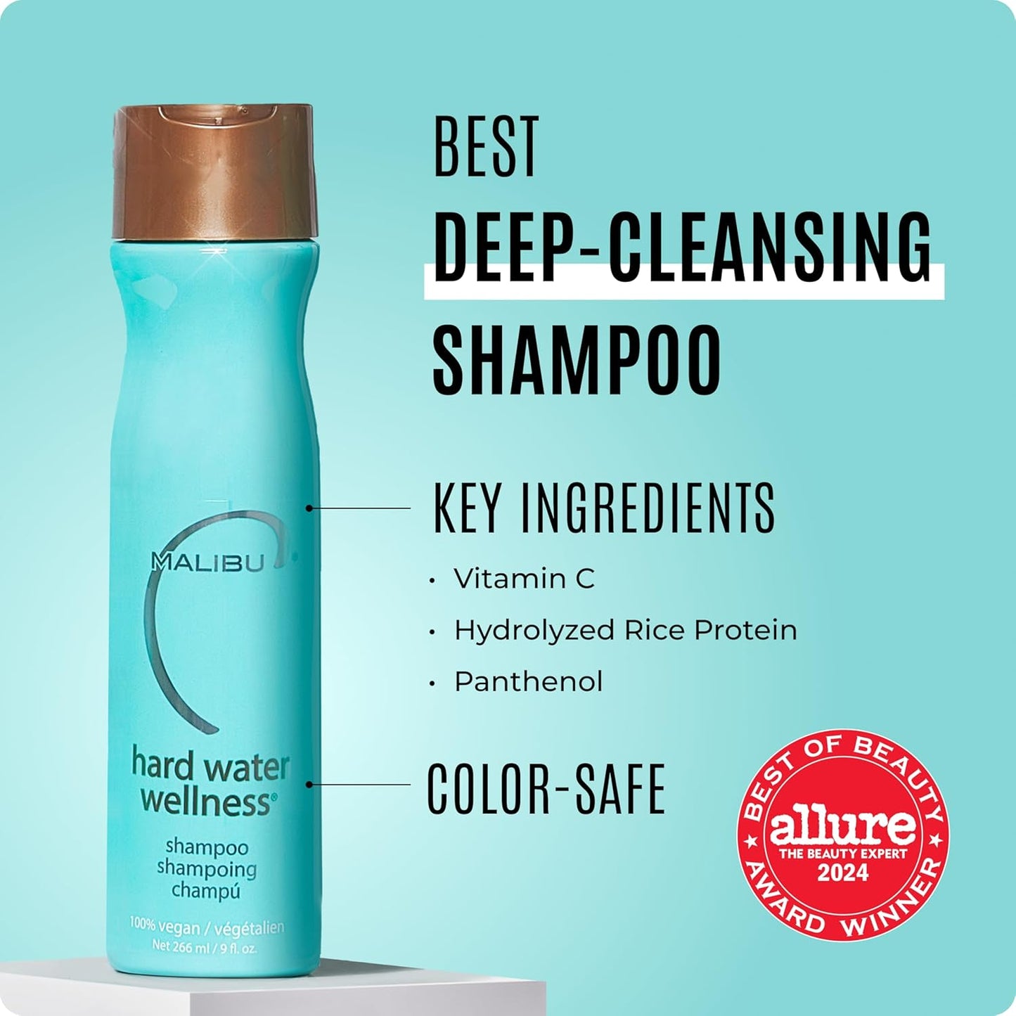 three size variants: 3.4 fl oz (travel), 9 fl oz (standard), 33.8 fl oz (family/value)