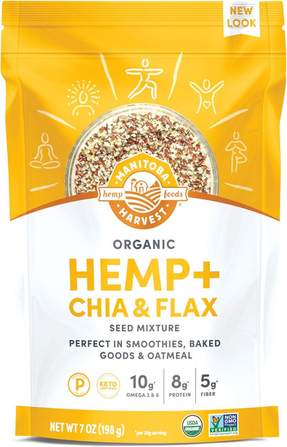 three-superseed blend of hemp hearts, chia seeds, and flax seeds