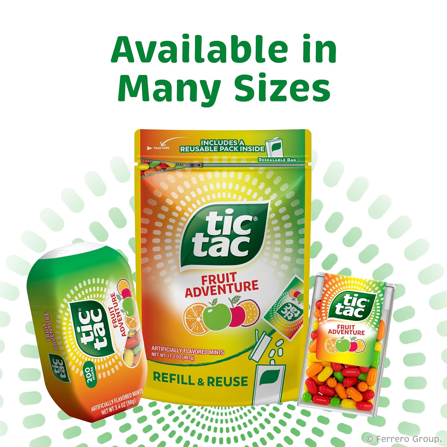 Tic Tac Fruit Adventure Mints – Sweet Birthday Party Favor and Stocking Stuffer Gift, Bulk 12 Pack of 1.7 oz Flip-Top Boxes