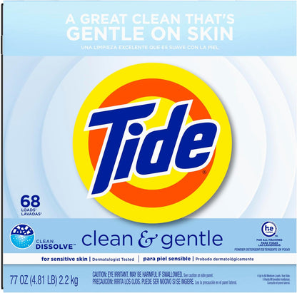 Tide Clean and Gentle Powder Laundry Detergent, Baby-Safe Nursery Laundry Without Perfumes or Dyes