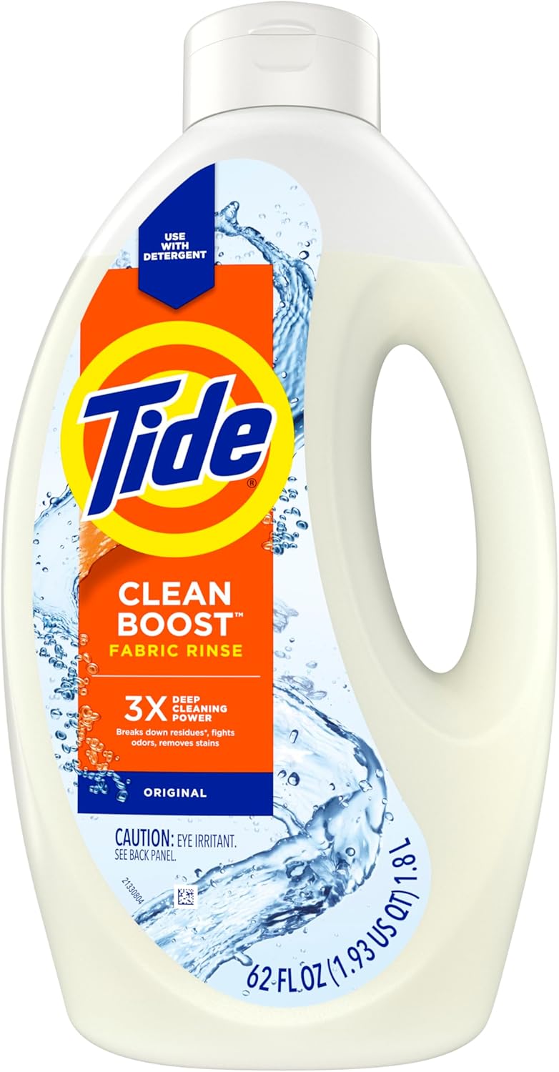 Tide Clean Boost Fabric Rinse – Nursery Safe Laundry Rinse, Dye and Perfume Free for Baby Clothes and Burp Cloths