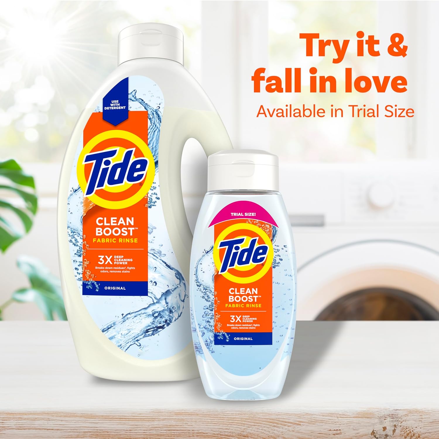 Tide Clean Boost Fabric Rinse – Nursery Safe Laundry Rinse, Dye and Perfume Free for Baby Clothes and Burp Cloths