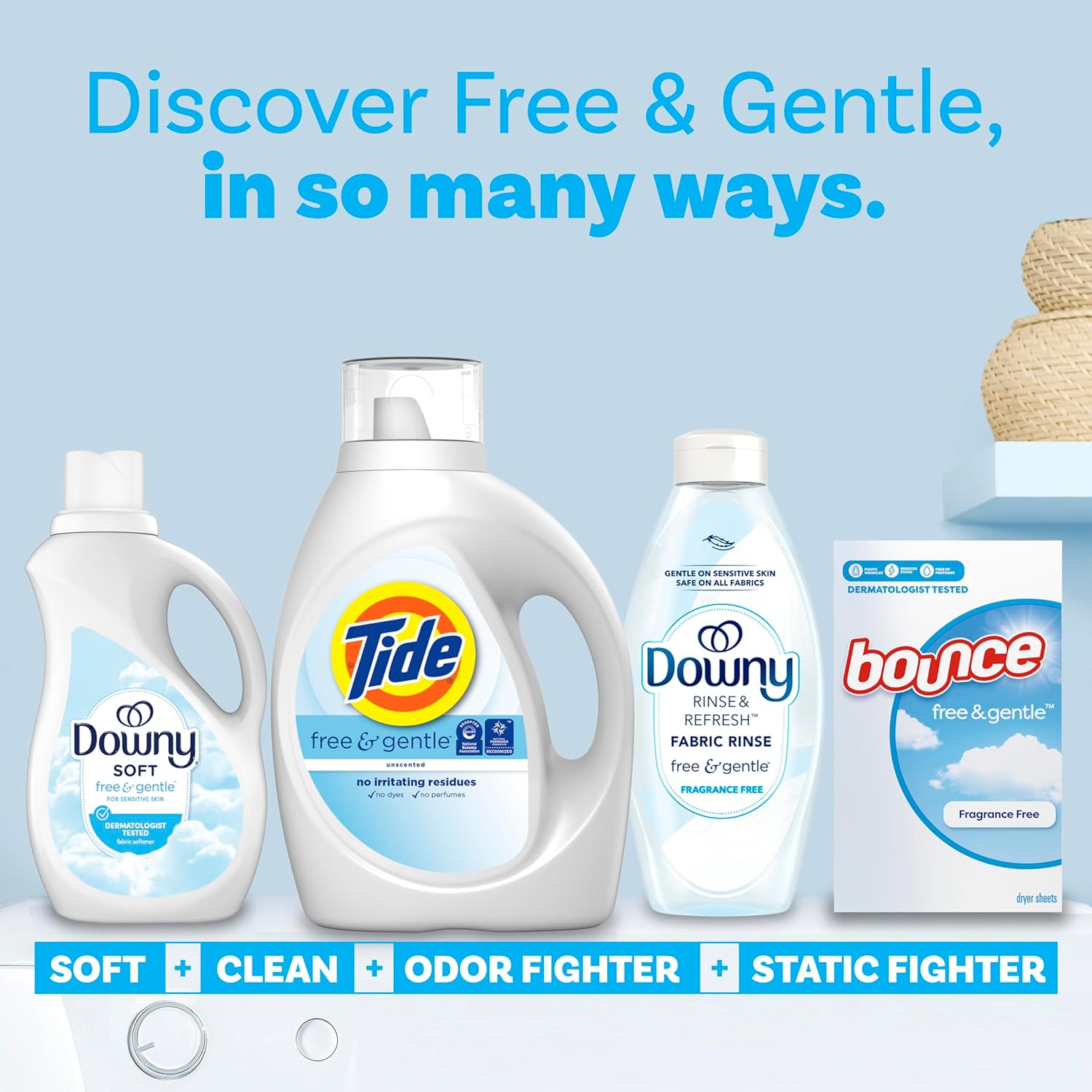 Tide Free & Gentle Laundry Detergent for Nursery and Baby Clothes, Hypoallergenic Wash for Daycare-Ready Toddlers