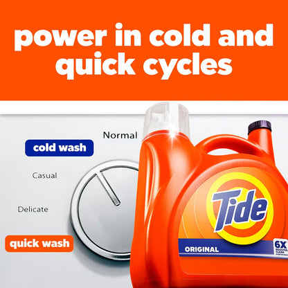 Tide Liquid Laundry Detergent Original Scent 125 fl oz Bulk Jug for Big Family Laundry Room Loads