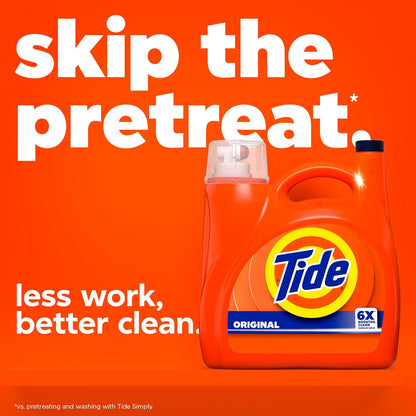 Tide Original Scent Liquid Laundry Detergent 158 fl oz – Bulk Cold-Wash Laundry Soap for Busy Home Office Routines, 126 Loads