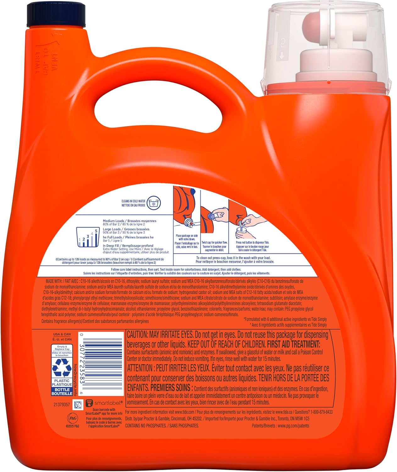 Tide Original Scent Liquid Laundry Detergent 158 fl oz – Heavy-Duty Laundry Soap for Sports Gear and Athletic Wear, 126 Loads