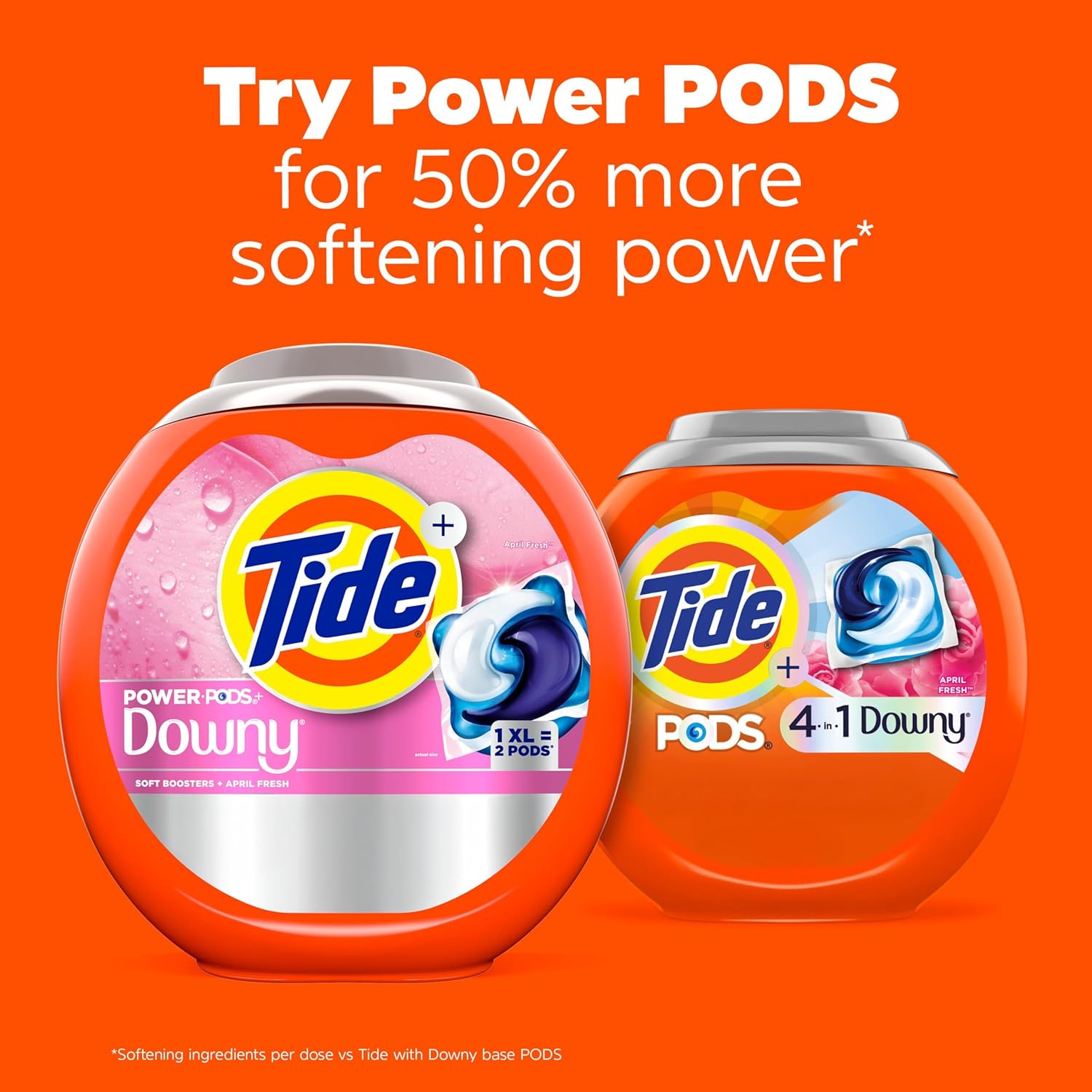 Tide PODS Downy 4-in-1 Laundry Detergent Pacs for Quick Home Office Laundry Routines, 57 Count