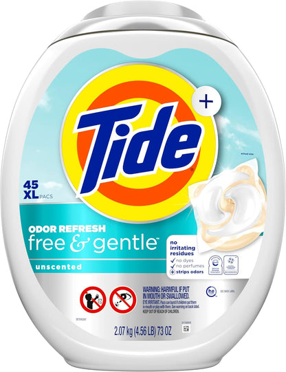 Tide PODS Free and Gentle Laundry Detergent – Baby Clothes and Cloth Diaper Wash for Sensitive Infant Skin