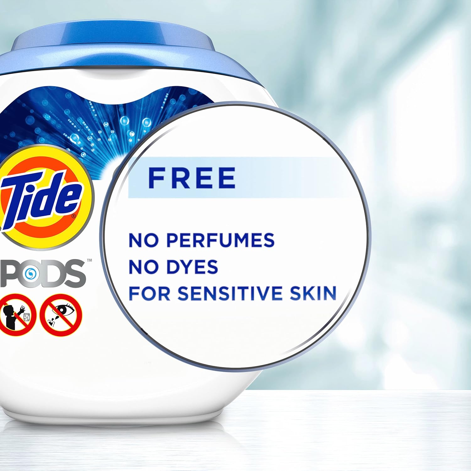 Tide PODS Ultra Oxi Free and Gentle Laundry Detergent Packs, 57 Count – Hypoallergenic Laundry Pods Safe for Nursery and Kids' Rooms