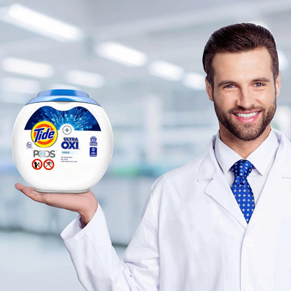 Tide PODS Ultra Oxi Free and Gentle Laundry Detergent Packs, 57 Count – Hypoallergenic Laundry Pods Safe for Nursery and Kids' Rooms