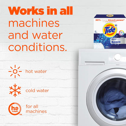 Tide Powder Laundry Detergent with Bleach, Original Scent, 129 oz - Child-Safe Bulk Laundry for Family Homes