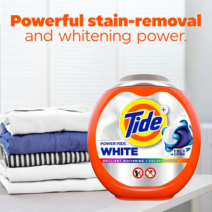 Tide Power PODS White Laundry Detergent – Mindful Laundry Ritual for Bedroom Whites, Gentle Whitening Care