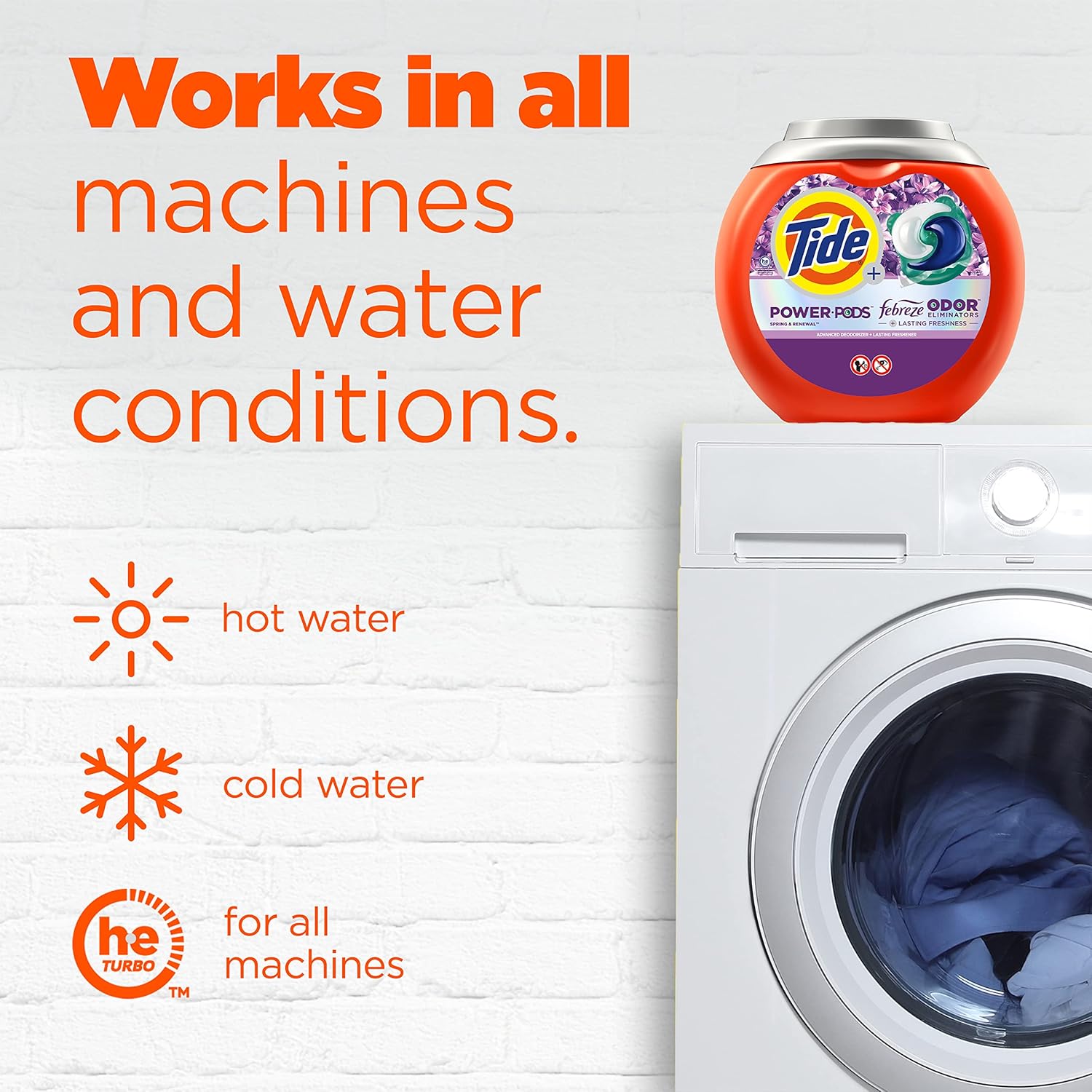 Tide Power Pods with Febreze Laundry Detergent Pacs for Home Office Wardrobes, Quick Refresh for Work Apparel