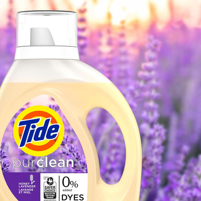 Tide Purclean Liquid Laundry Detergent – Mindful Home Laundry Ritual with Honey Lavender Calm, 63 fl oz