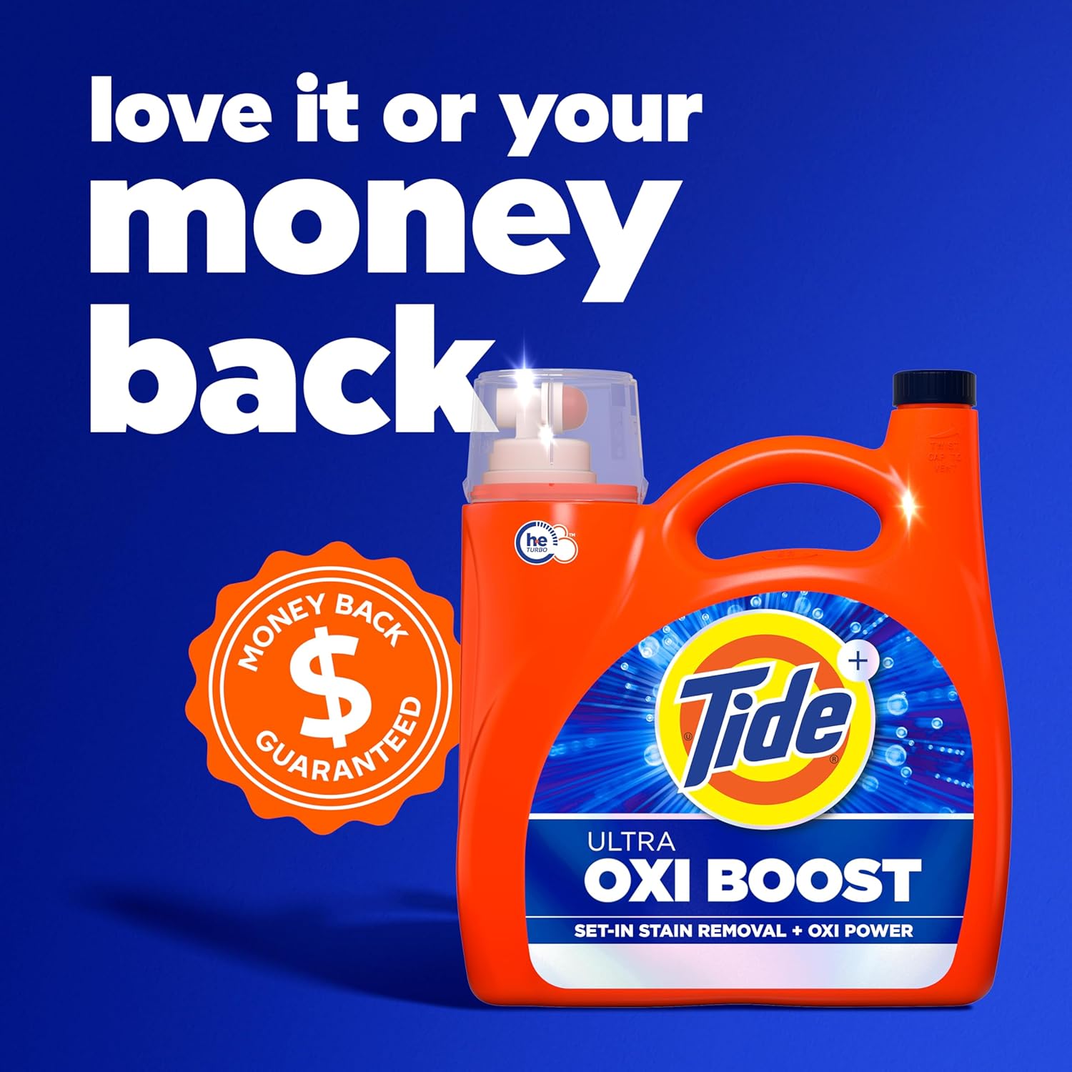 Tide Ultra Oxi Boost Liquid Laundry Detergent for High-Volume Home Laundry Rooms, 105 Loads Bulk Stain Remover