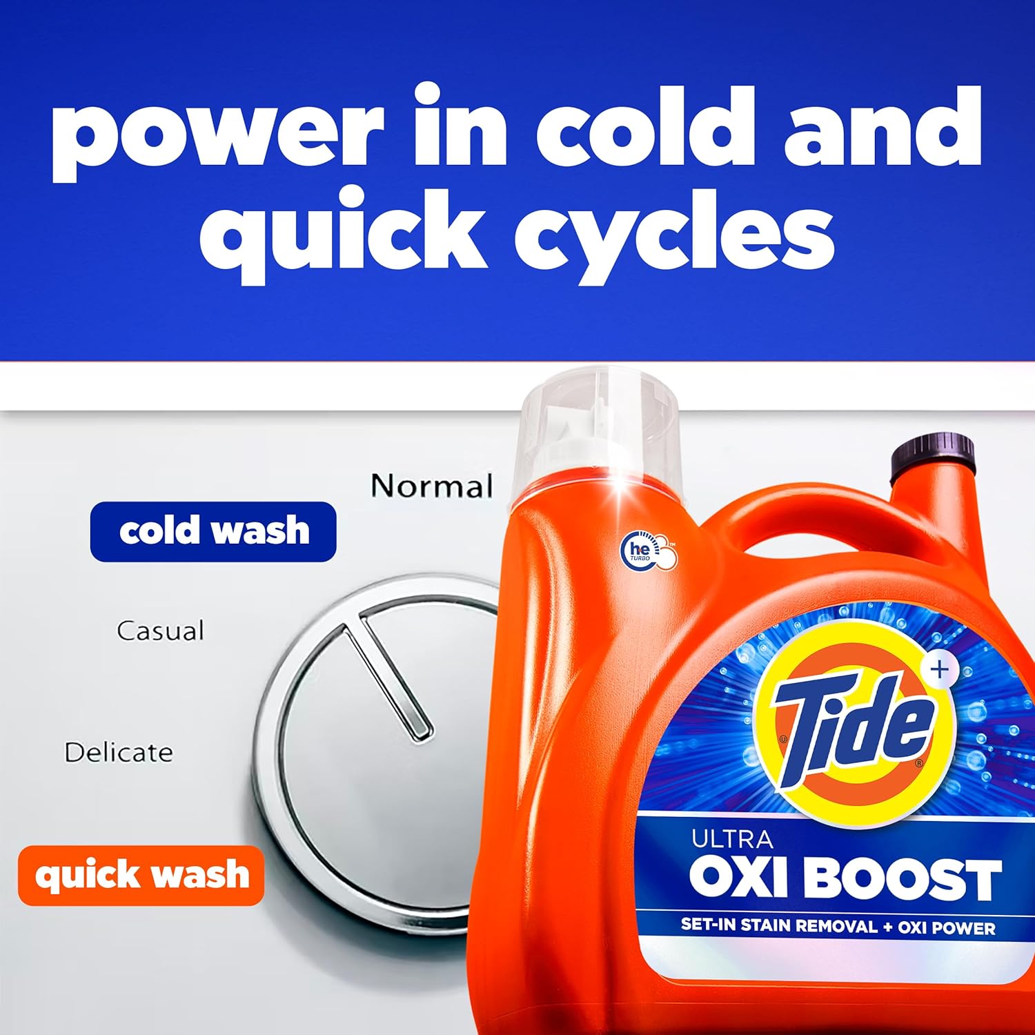 Tide Ultra Oxi Boost Liquid Laundry Detergent for High-Volume Home Laundry Rooms, 105 Loads Bulk Stain Remover