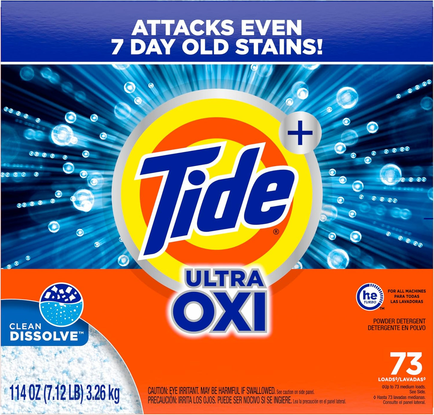Tide Ultra OXI Powder Laundry Detergent for Busy Home Offices, Bulk Stain Removal Between Video Calls