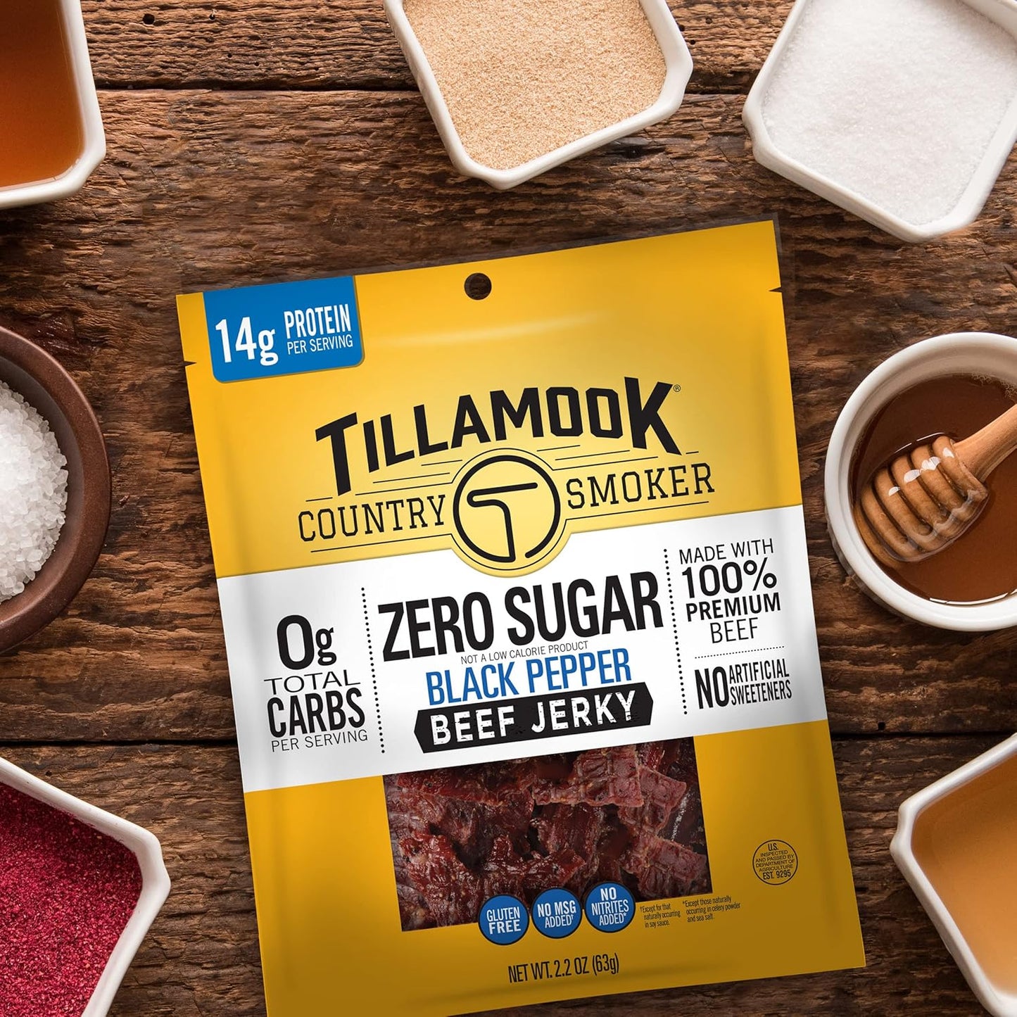 Tillamook Country Smoker Keto Friendly Zero Sugar Beef Jerky, Black Pepper, 6.5 Ounce — Clean-Macro Snack for Your Nightly Wellness Routine