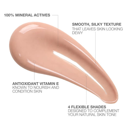 tinted sheer formula available in 4 flexible shades with neutral undertones
