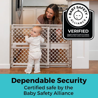 Toddleroo by North States Supergate Ergo Baby Gate – Neutral Ivory and Sand Child Safety Gate That Blends with Home Décor