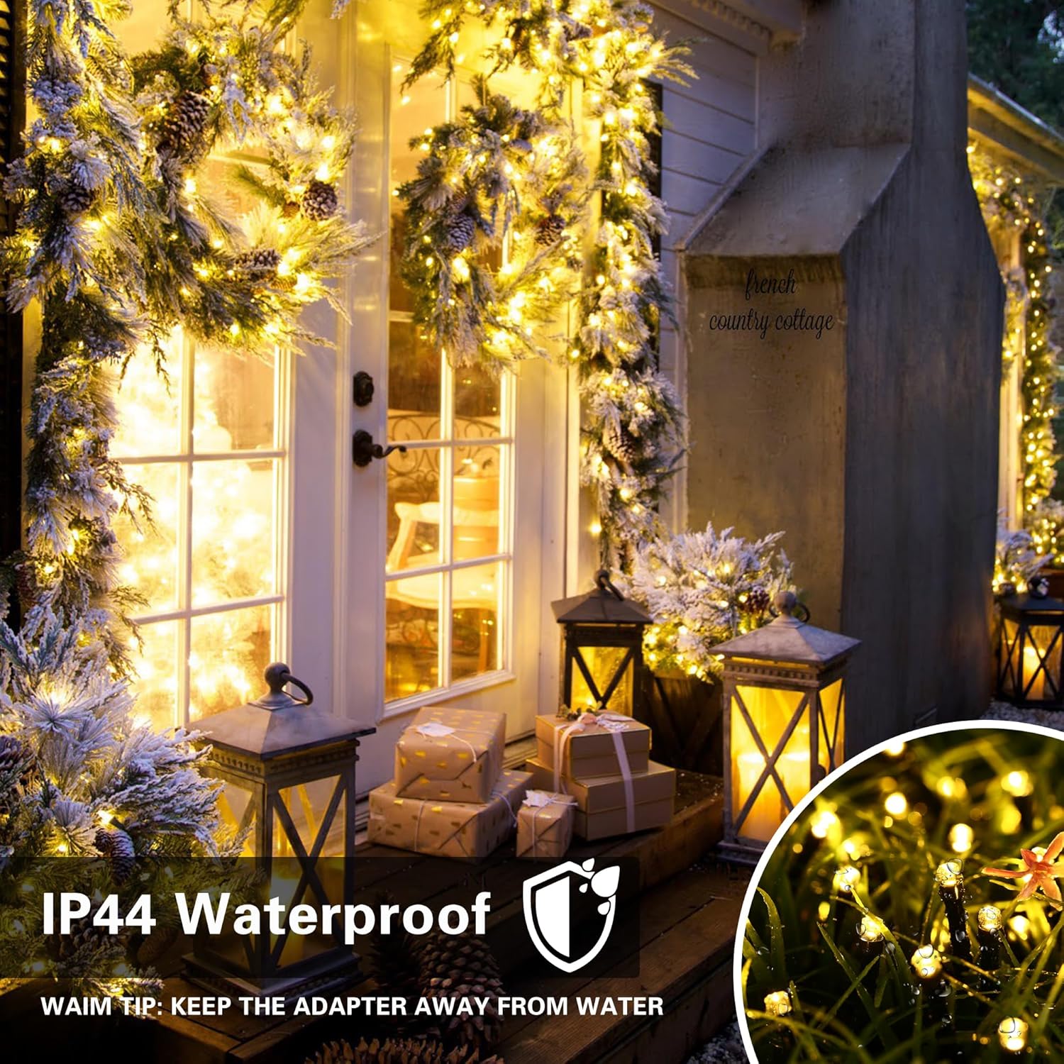 Toodour RGB Outdoor String Lights – Weatherproof Roofline Christmas Lights with Timer and Remote, IP44 Yard Decor