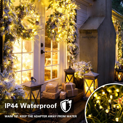 Toodour RGB Outdoor String Lights – Weatherproof Roofline Christmas Lights with Timer and Remote, IP44 Yard Decor