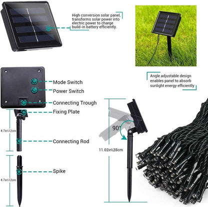 Toodour Solar Christmas Lights – Holiday Gift for Mom and Grandparents, Easy-to-Use Garden String Lights