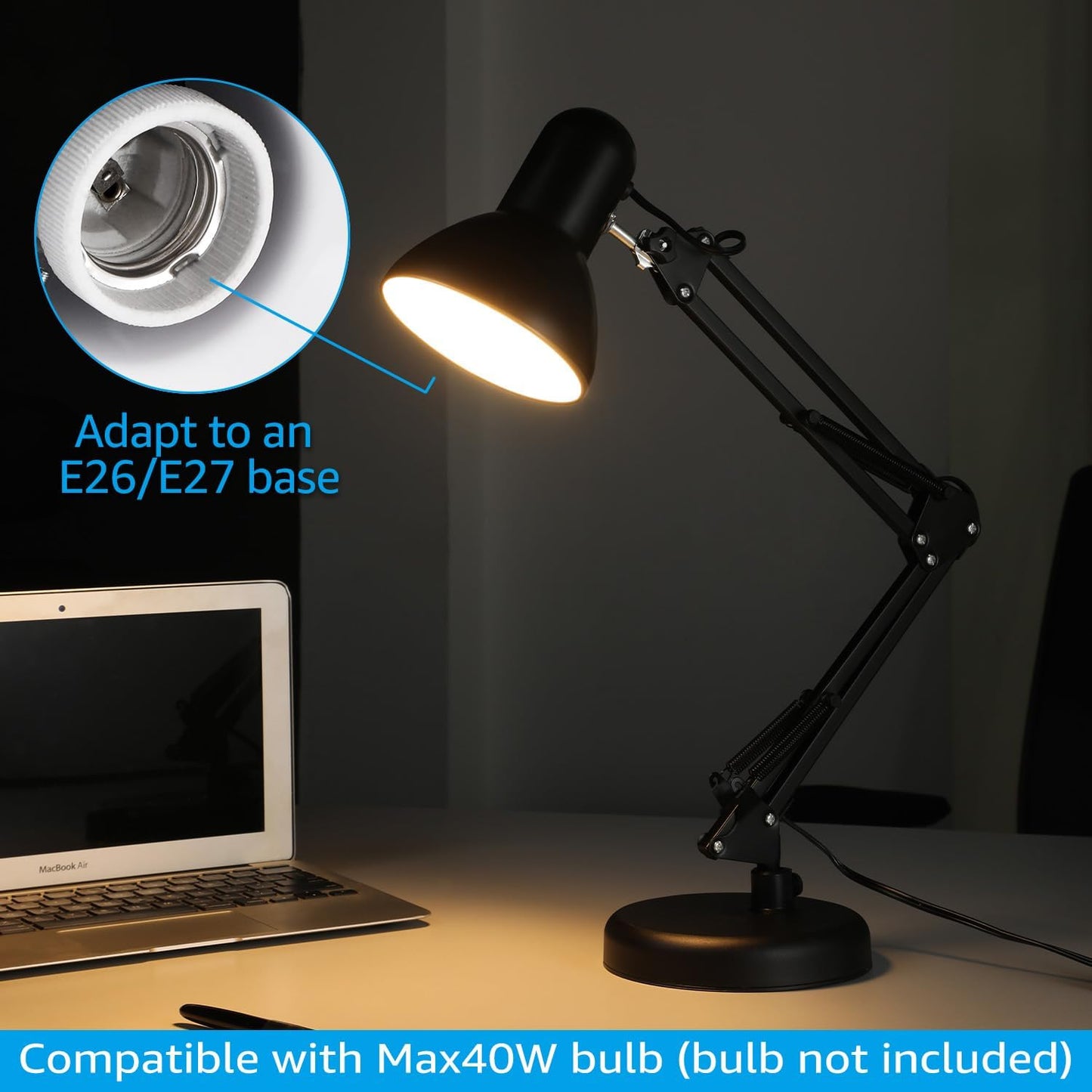 TORCHSTAR Minimalist Architect Lamp – Clean-Line Clamp Light for Intentional Desk Setup and Dorm Rooms