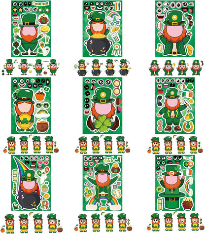 Totorlodge St. Patrick's Day Waterproof Face Stickers – Weather-Resistant Irish Craft Decoration for Backyard Parties and Picnic Tables