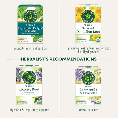Traditional Medicinals Smooth Move – Caffeine-Free Herbal Tea for a Calming Pre-Sleep Wellness Routine