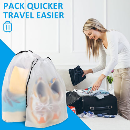 Translucent Shoe Storage Bags 5 PCS – Efficient Drawstring Organizers for Work Trip & Studio Lockers