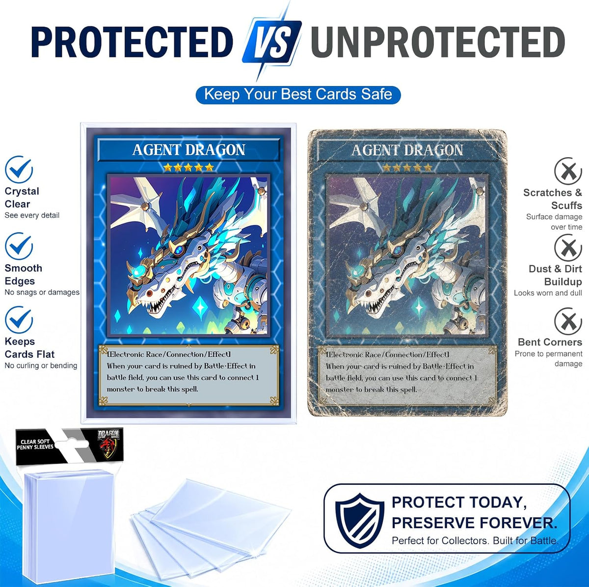 transparent polypropylene (pp) material for unobstructed card viewing
