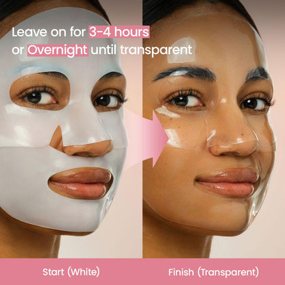 transparent transformation after ~3 hours or overnight as visual proof of ingredient delivery