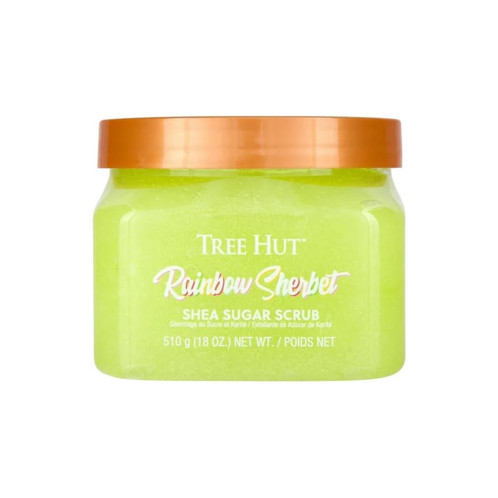 Tree Hut Rainbow Shea Sugar Scrub, Exfoliating, Hydrating &amp;amp; Moisturizing Body Scrub with Shea Butter &amp;amp; Nourishing Essential Oils, Smooth &amp;amp; Soften Skin, 18 oz