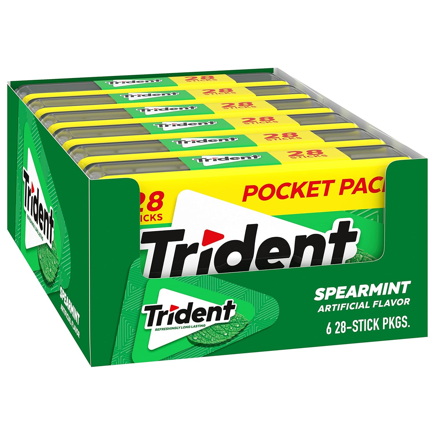 Trident Spearmint Sugar-Free Chewing Gum – Daily Oral Care Ritual with Xylitol for Cavity Protection