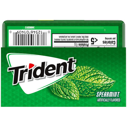 Trident Spearmint Sugar-Free Chewing Gum – Daily Oral Care Ritual with Xylitol for Cavity Protection