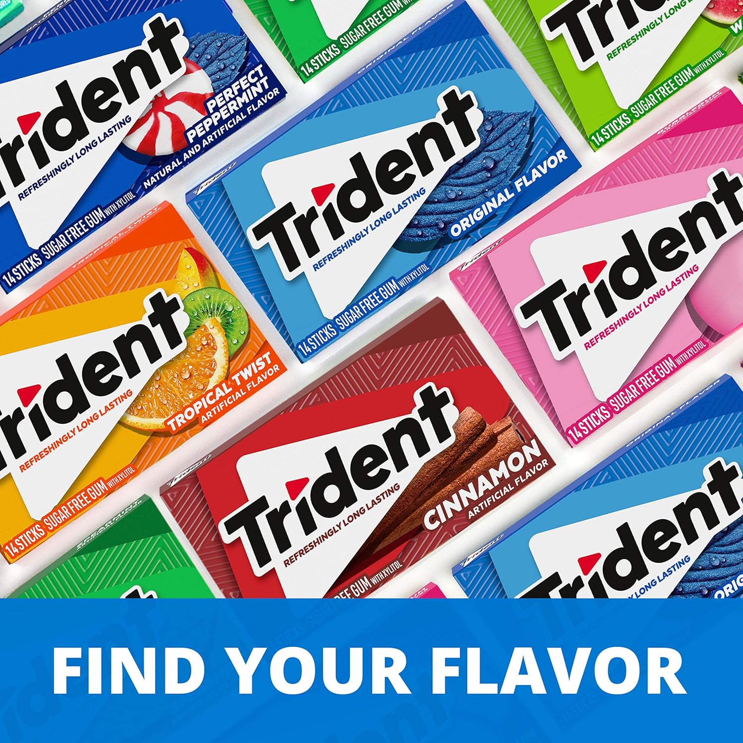 Trident Sugar-Free Chewing Gum Variety Pack – Thoughtful Birthday Gift for Her, 21 Individually Wrapped Packs