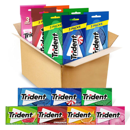 Trident Sugar-Free Chewing Gum Variety Pack – Thoughtful Birthday Gift for Her, 21 Individually Wrapped Packs