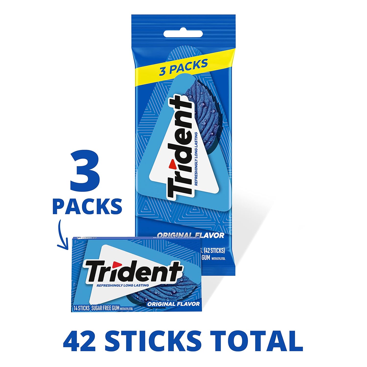 Trident Sugar-Free Chewing Gum Variety Pack – Thoughtful Birthday Gift for Her, 21 Individually Wrapped Packs