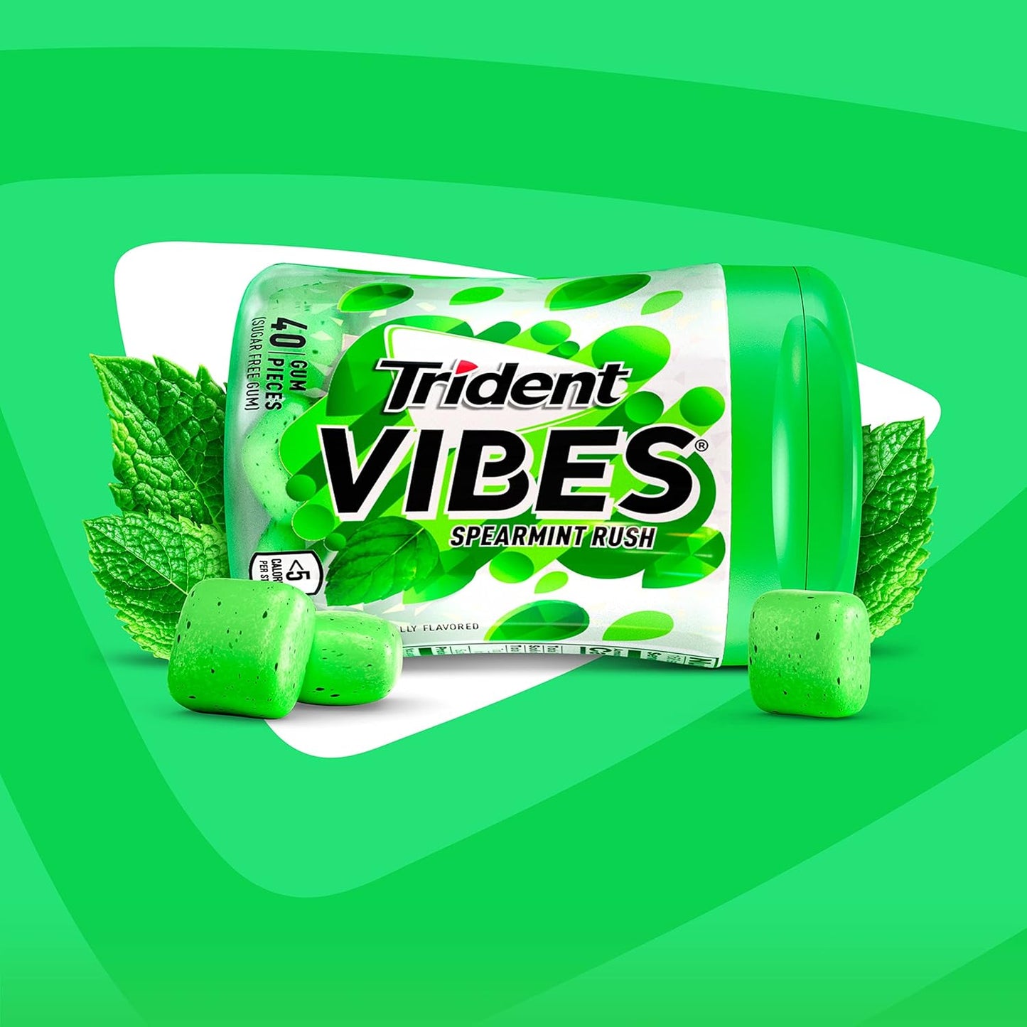 Trident Vibes Spearmint Rush Sugar-Free Chewing Gum – Office Desk Refresh for Meetings and Client Calls, 240 Pieces