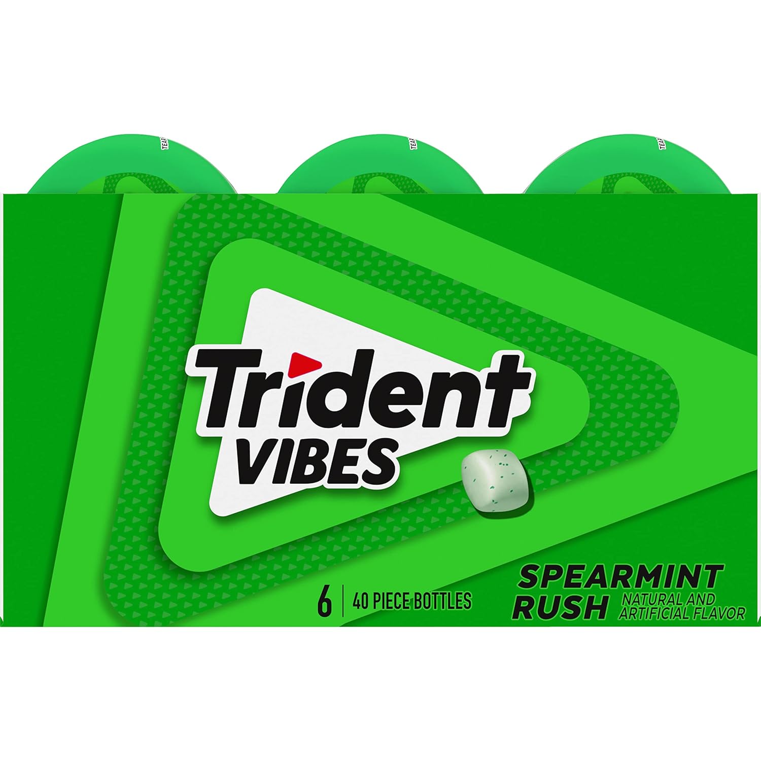 Trident Vibes Spearmint Rush Sugar-Free Chewing Gum – Office Desk Refresh for Meetings and Client Calls, 240 Pieces