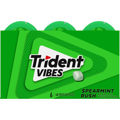 Trident Vibes Spearmint Rush Sugar-Free Chewing Gum – Office Desk Refresh for Meetings and Client Calls, 240 Pieces