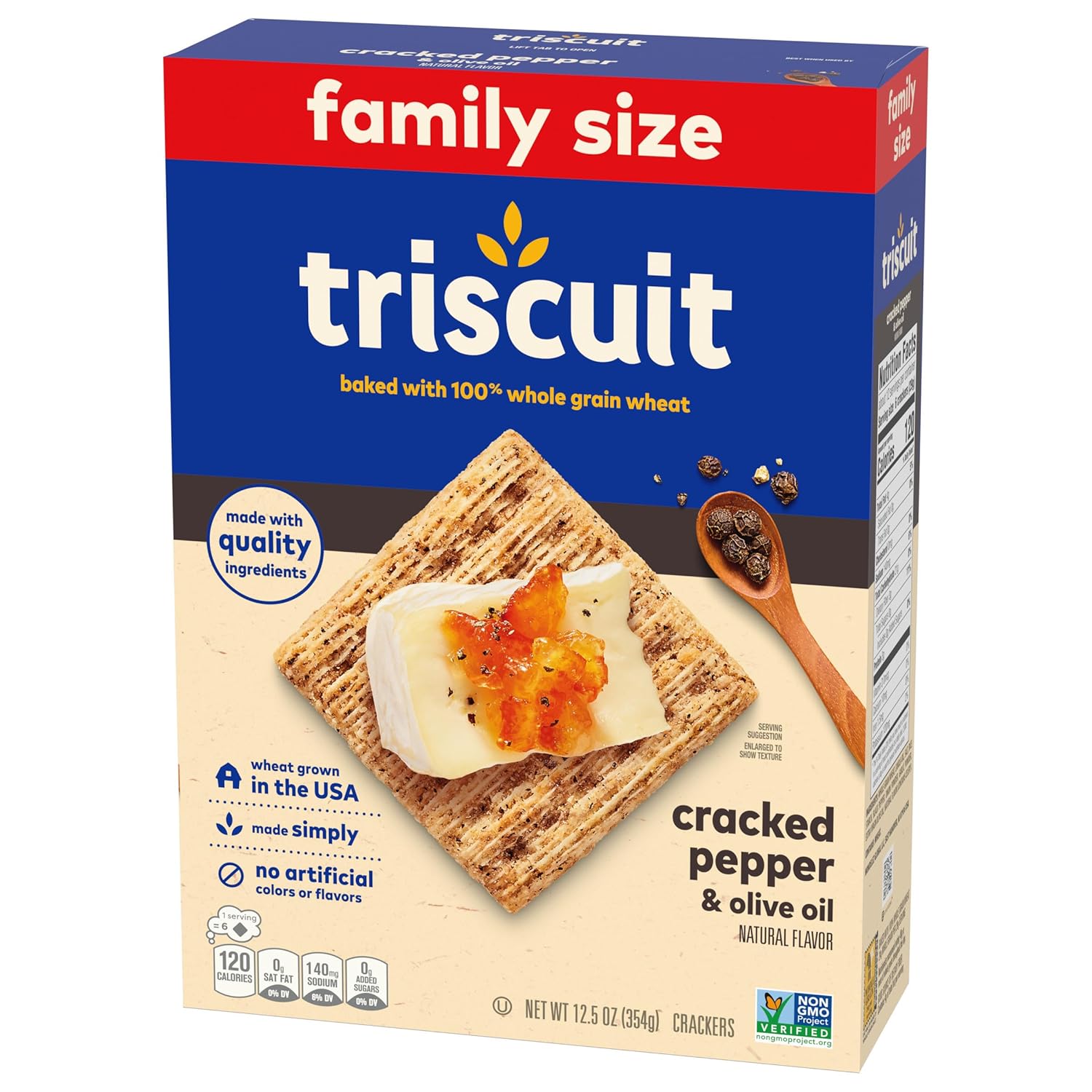 Triscuit Cracked Pepper & Olive Oil Crackers – Portable Snack for Picnics and Car Trips